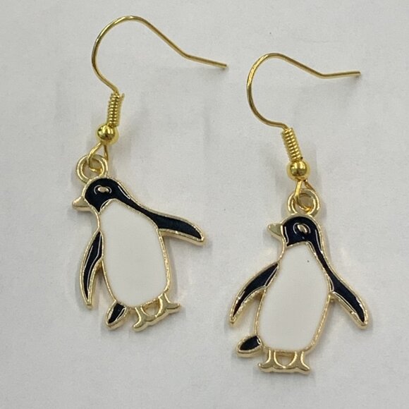 Penguin Earrings, Christmas Earring, Gift Idea, Penguin Jewelry, Holiday Earring - Picture 2 of 5